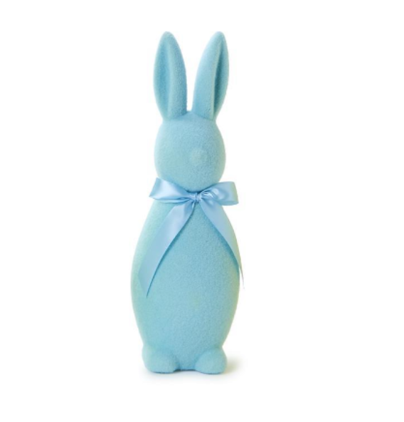 Flocked Easter Bunny with Bow