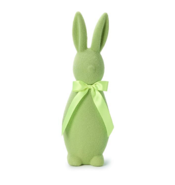 Flocked Easter Bunny with Bow