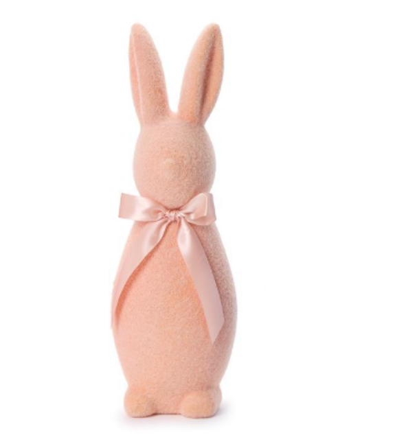 Flocked Easter Bunny with Bow