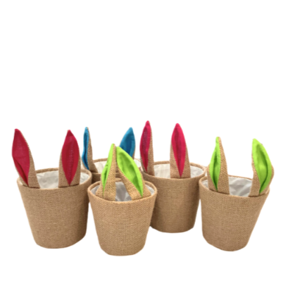 Bunny Ear Burlap Basket