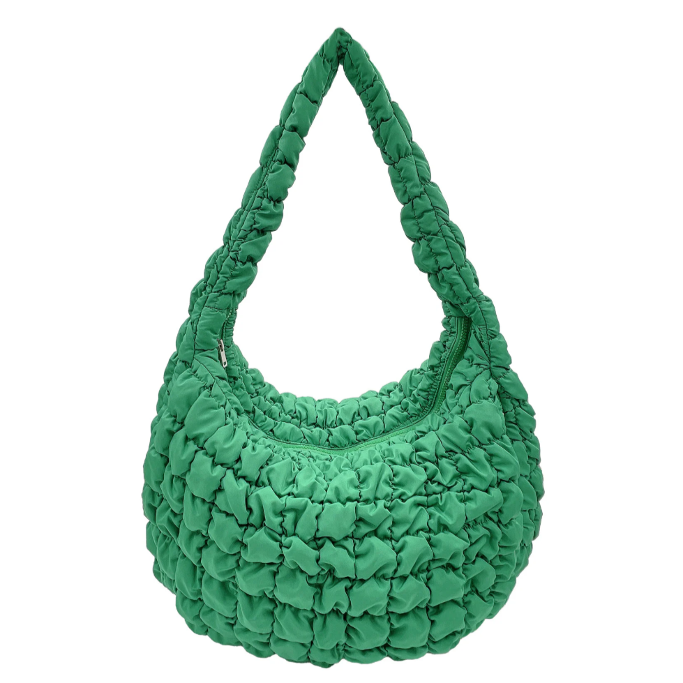 Green Quilted Tote Bag