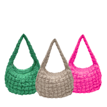 Green Quilted Tote Bag