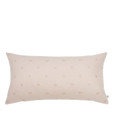 Blush Bee Embroidered Pillow