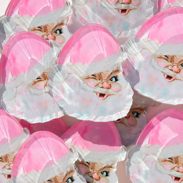 Santa in Pink Acrylic Coaster