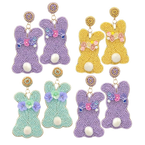 Bunny & Flower Earrings