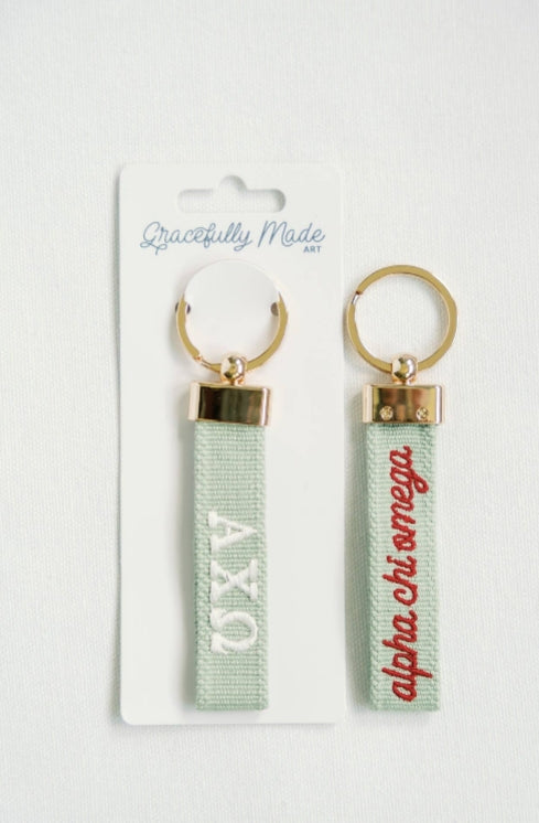 Sorority Embroidered Keychain