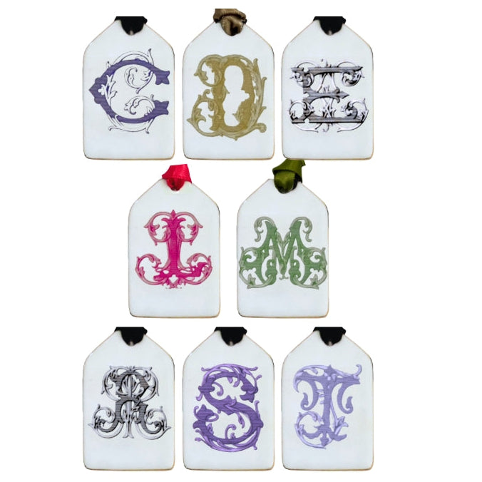 Mini Porcelain Monogram Tag