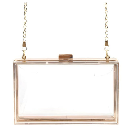 Acrylic Box Clutch with Chain Strap