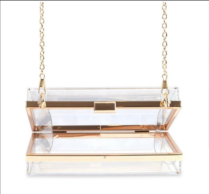 Acrylic Box Clutch with Chain Strap