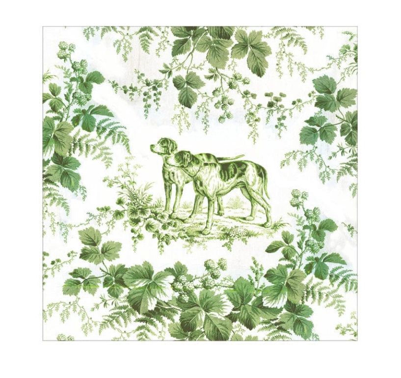 Caspari Hunting Toile Cocktail Napkin