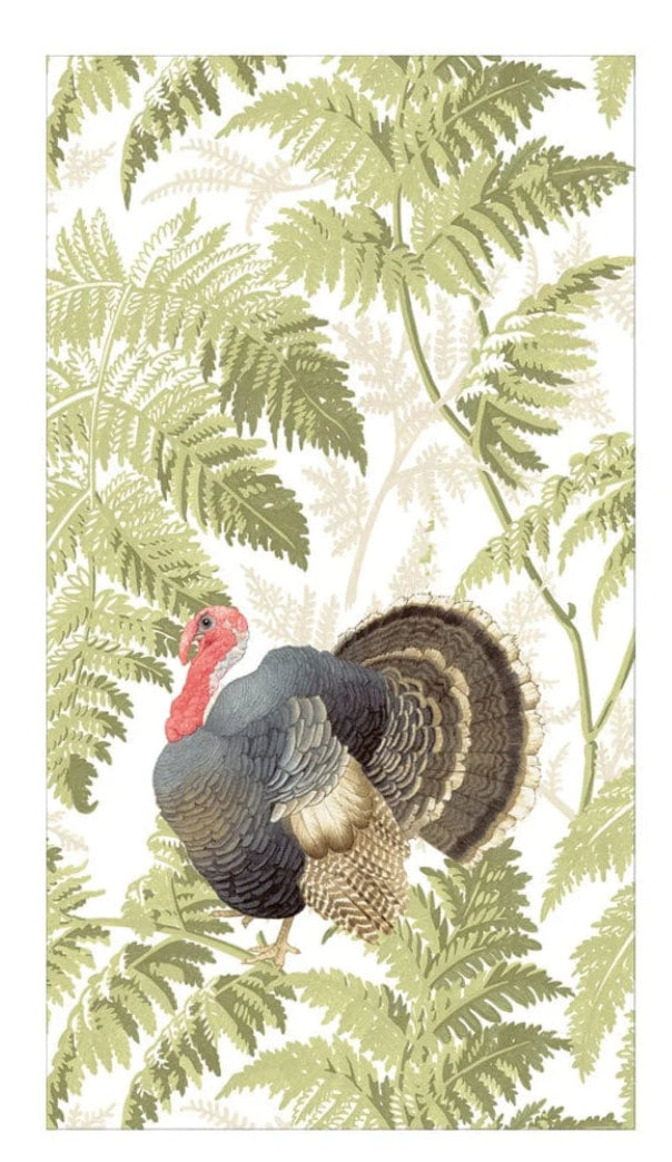 Caspari Turkey Among Ferns Guest Towels