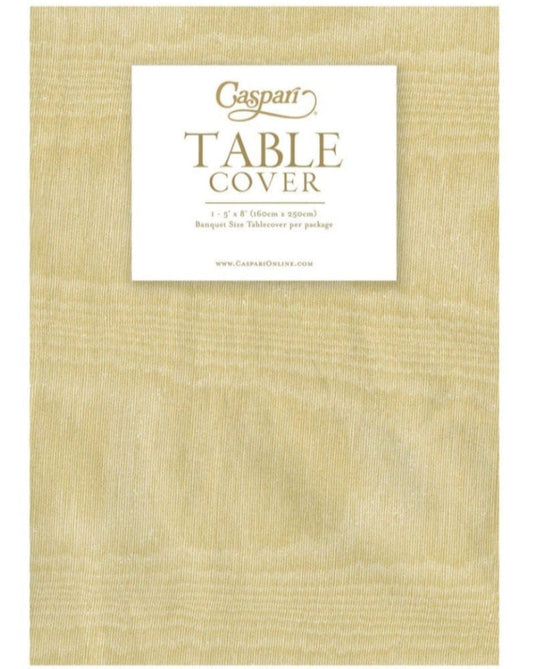 Caspari Moire Light Gold Paper Linen Table Cover
