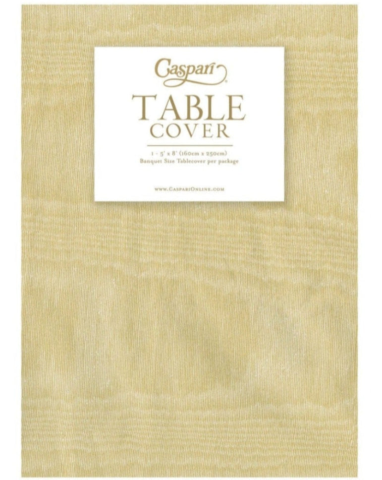 Caspari Moire Light Gold Paper Linen Table Cover