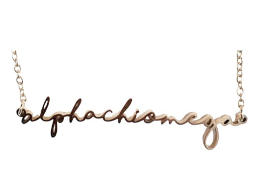 Sorority Italic Font Necklace