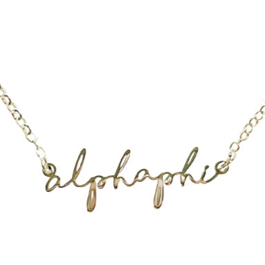 Sorority Italic Font Necklace