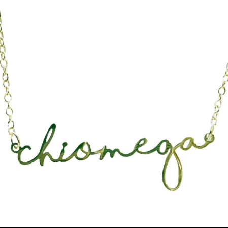 Sorority Italic Font Necklace