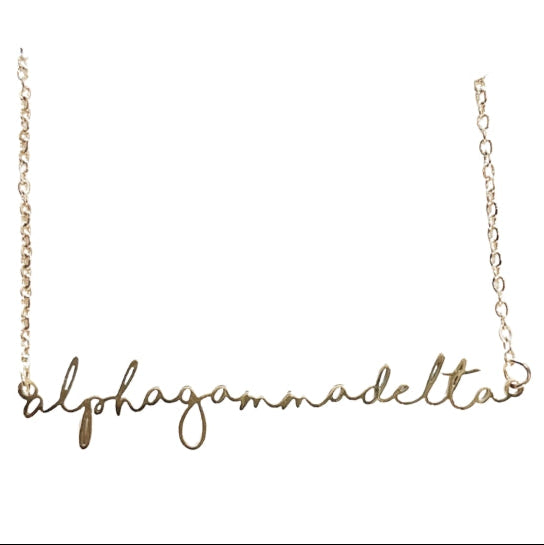 Sorority Italic Font Necklace