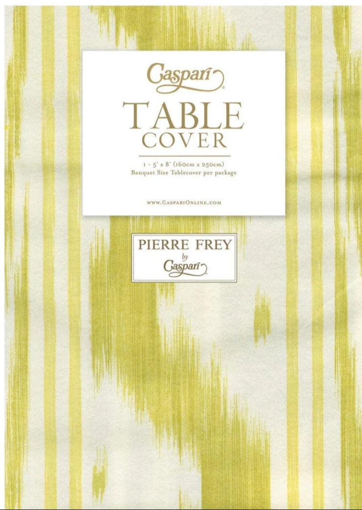 Caspari Toile De Nantes Yellow Paper Linen Table Cover