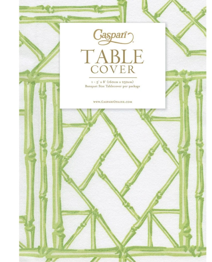 Caspari Moss Green Bamboo Table Cover