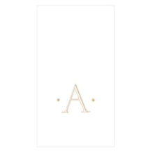 Caspari Gold Single Initial Guest Towels
