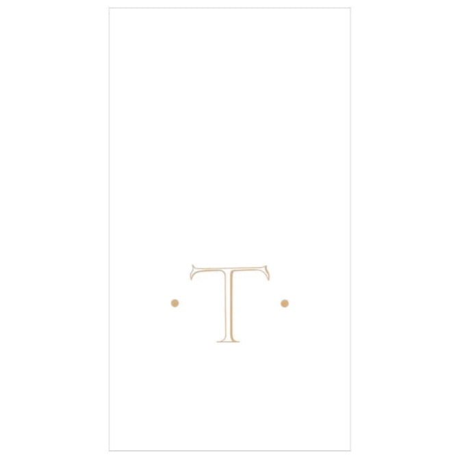 Caspari Gold Single Initial Guest Towels