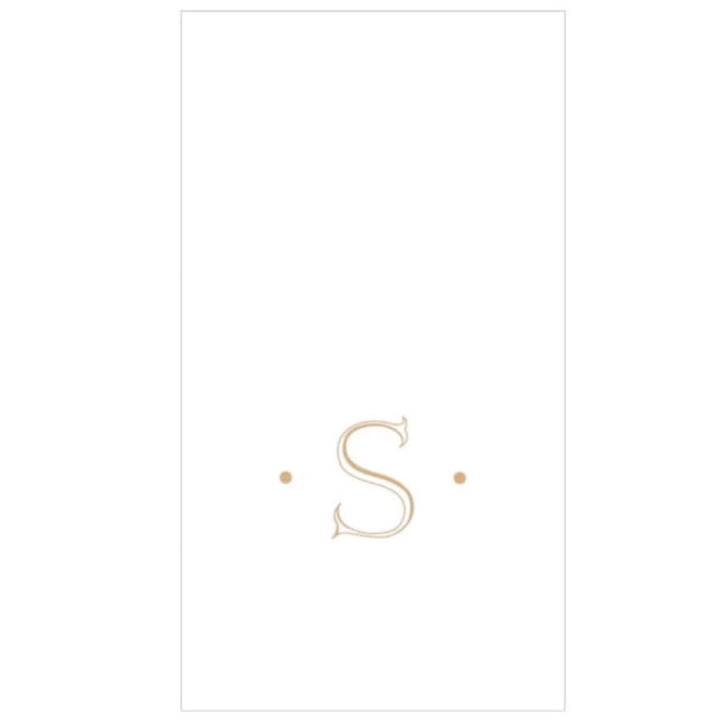 Caspari Gold Single Initial Guest Towels
