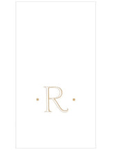 Load image into Gallery viewer, Caspari Gold Single Initial Guest Towels
