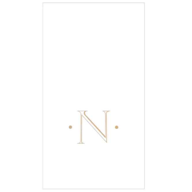 Caspari Gold Single Initial Guest Towels