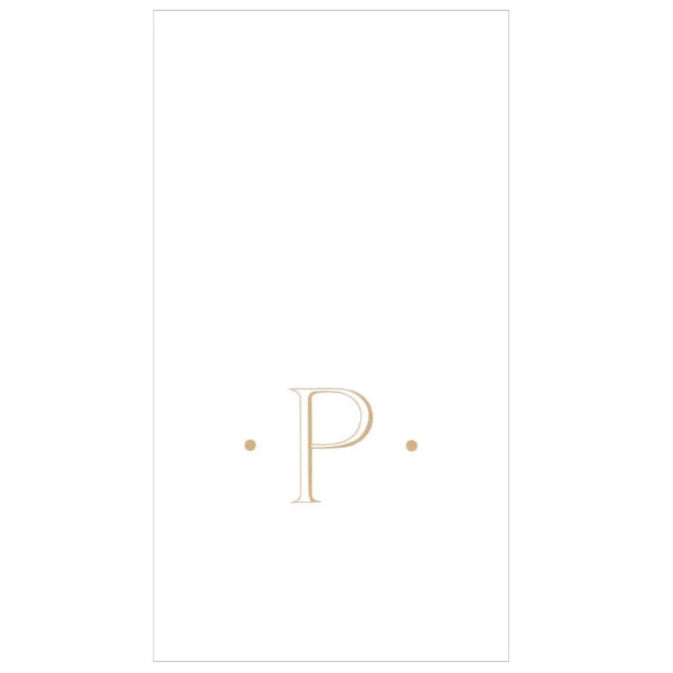 Caspari Gold Single Initial Guest Towels