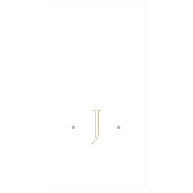 Caspari Gold Single Initial Guest Towels