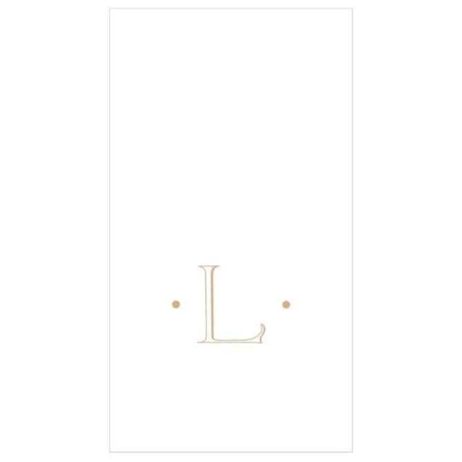 Caspari Gold Single Initial Guest Towels