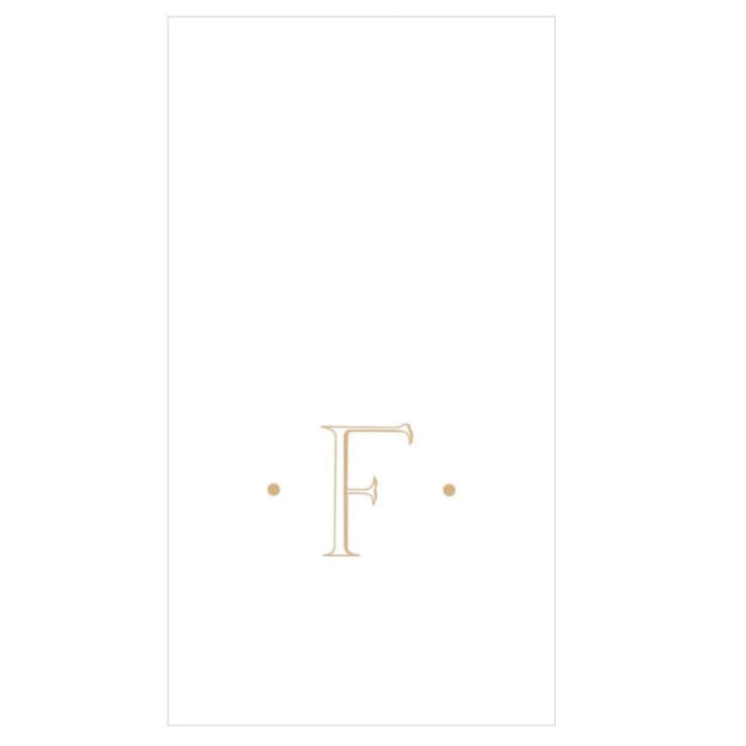 Caspari Gold Single Initial Guest Towels