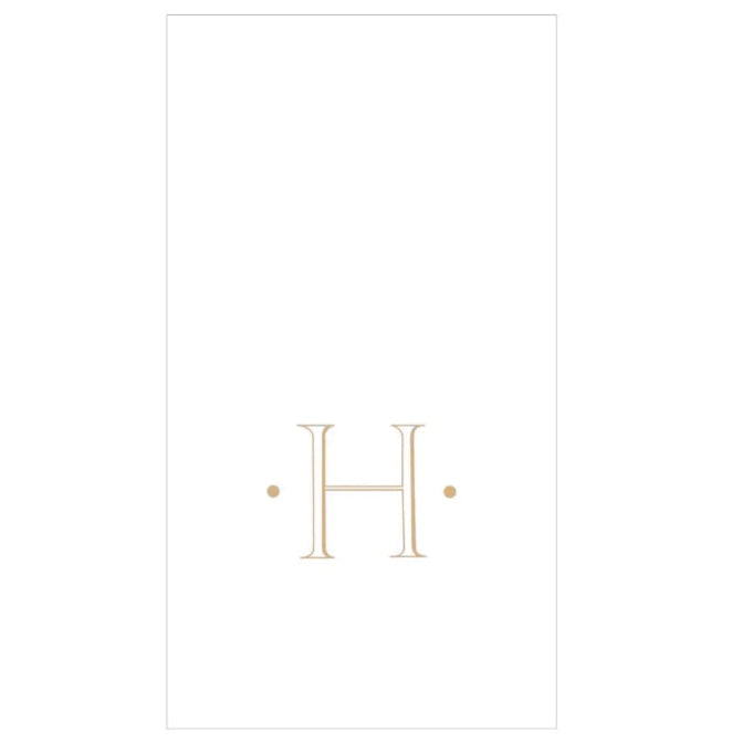 Caspari Gold Single Initial Guest Towels
