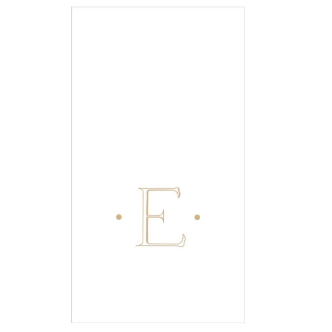 Caspari Gold Single Initial Guest Towels