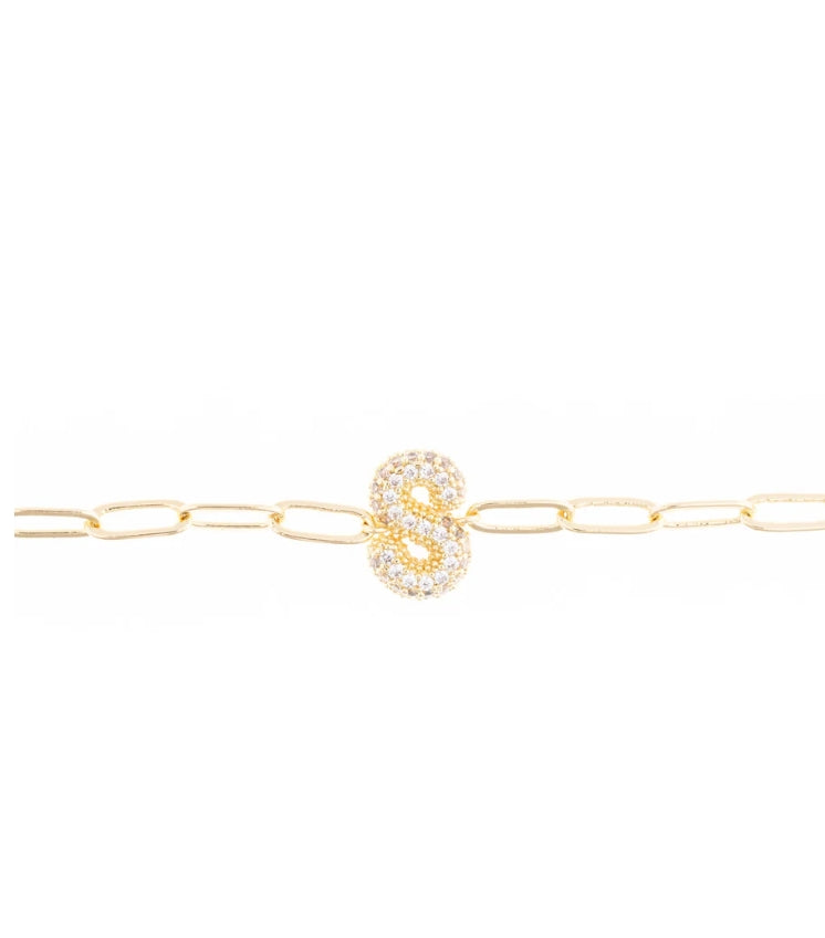 Rhinestone Initial Bracelet