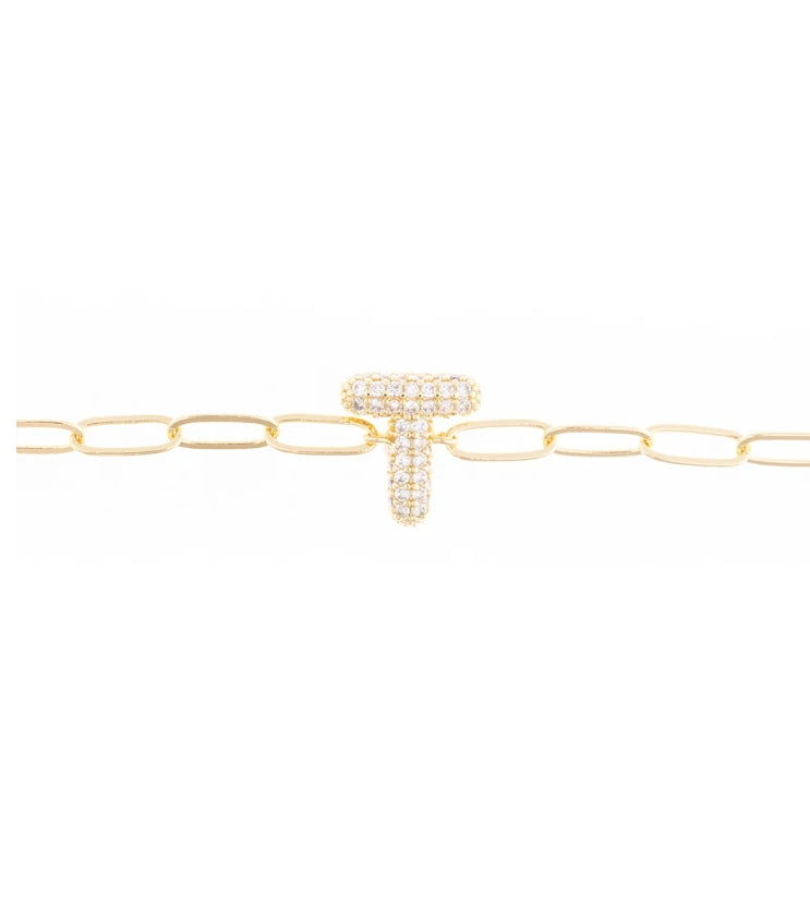 Rhinestone Initial Bracelet
