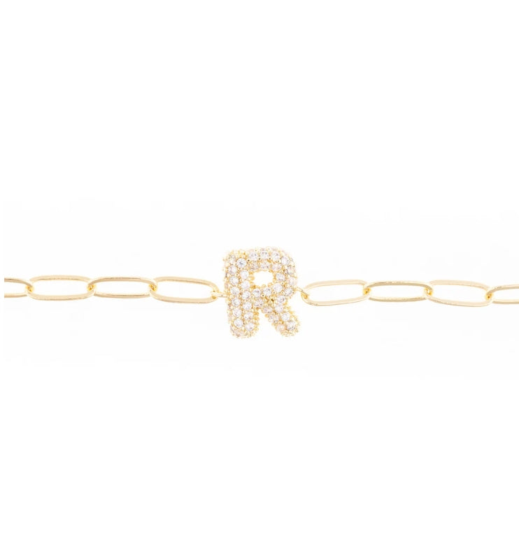 Rhinestone Initial Bracelet