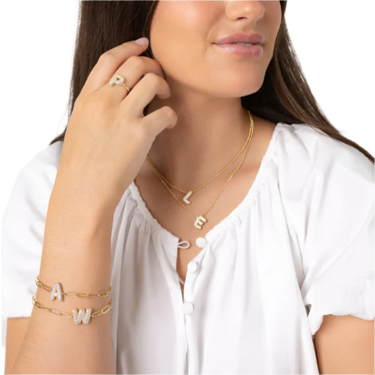Rhinestone Initial Bracelet