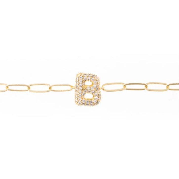 Rhinestone Initial Bracelet