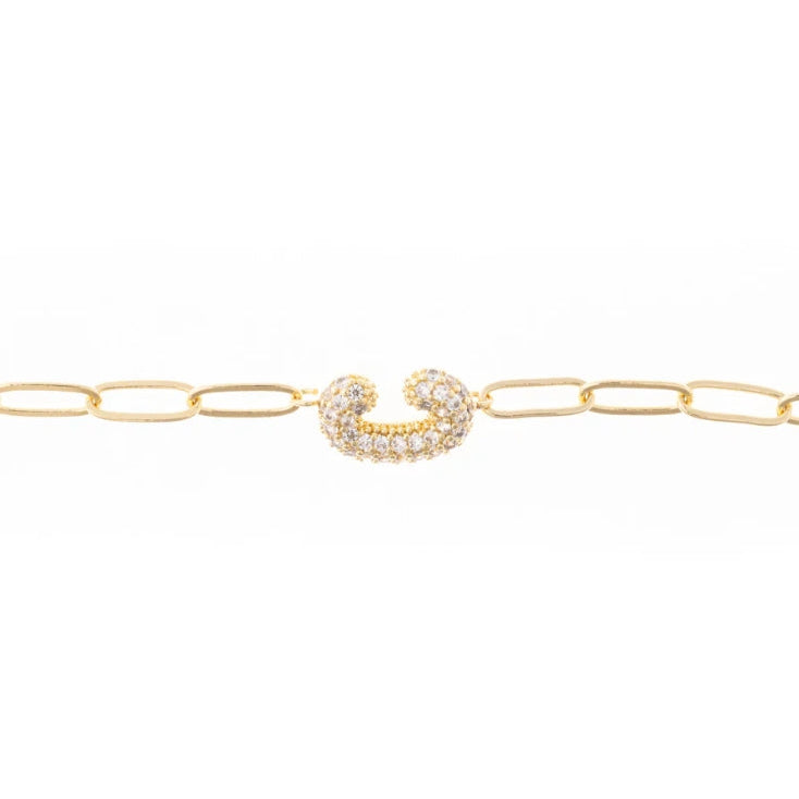 Rhinestone Initial Bracelet