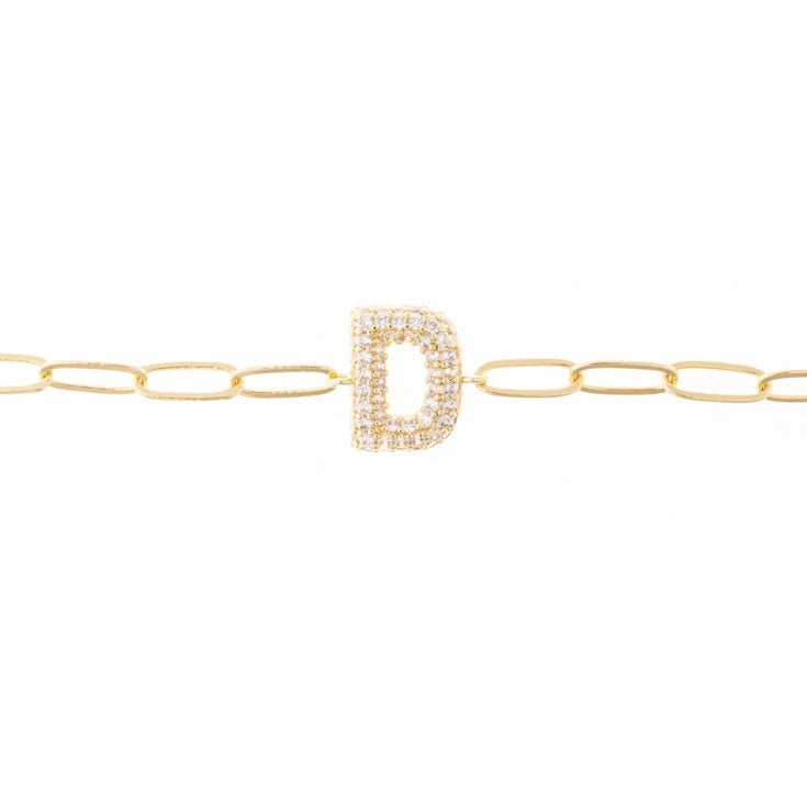 Rhinestone Initial Bracelet
