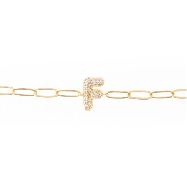 Rhinestone Initial Bracelet