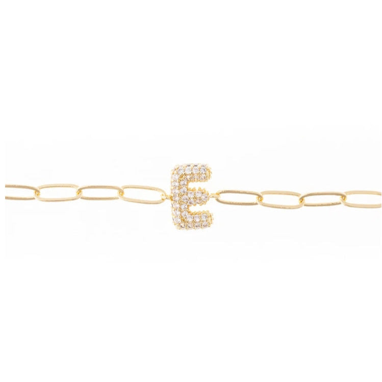 Rhinestone Initial Bracelet