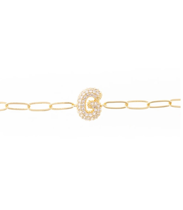 Rhinestone Initial Bracelet