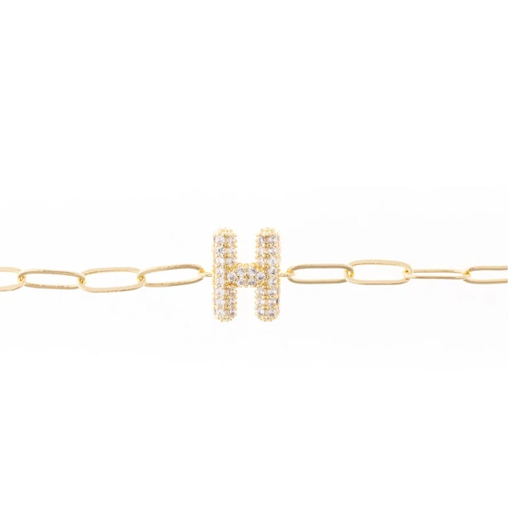 Rhinestone Initial Bracelet