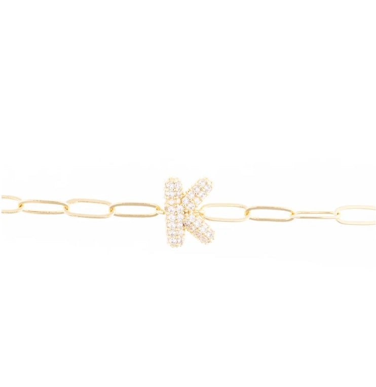Rhinestone Initial Bracelet