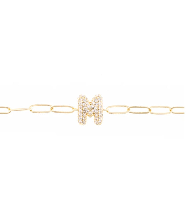 Rhinestone Initial Bracelet