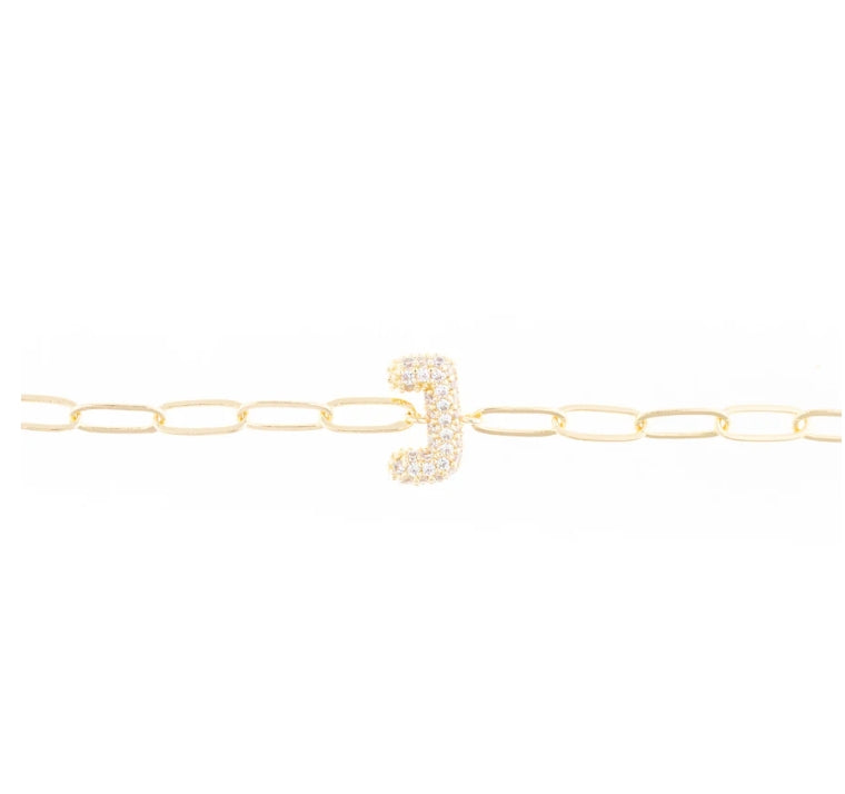 Rhinestone Initial Bracelet