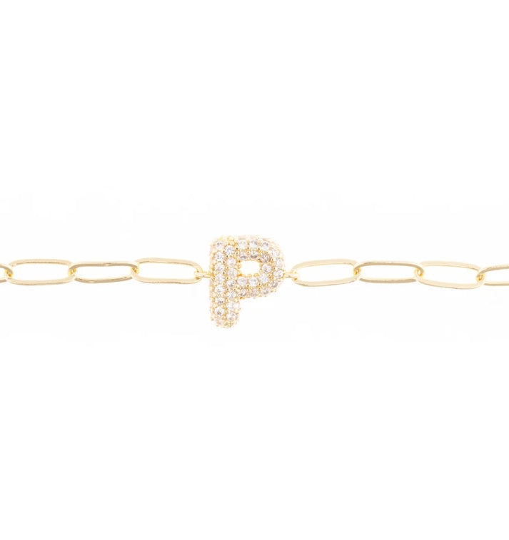 Rhinestone Initial Bracelet