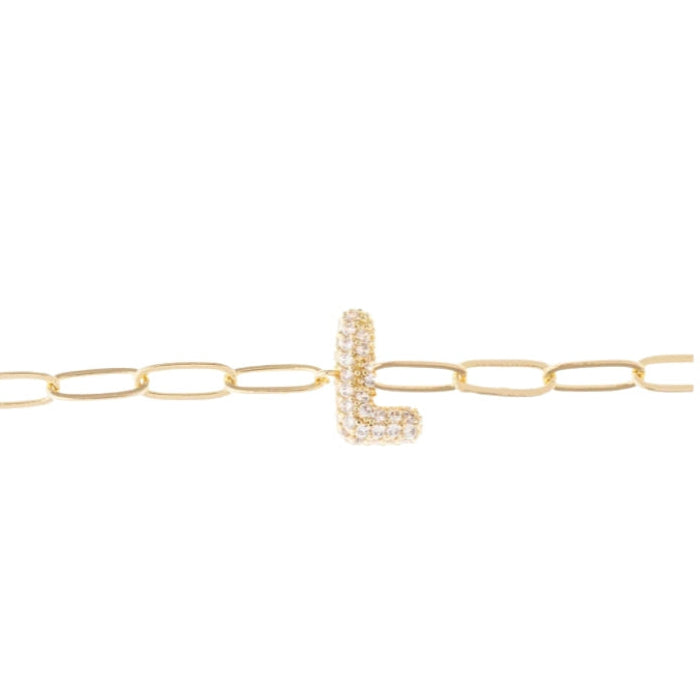 Rhinestone Initial Bracelet